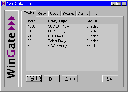 Elenco dei servizi attivi