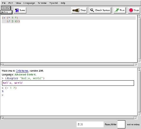 Snapshot of DrScheme's IDE